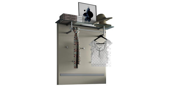 GARDEROBENPANEEL in 95/104/29 cm - Taupe/Alufarben, Design, Glas/Holzwerkstoff (95/104/29cm) - Dieter Knoll