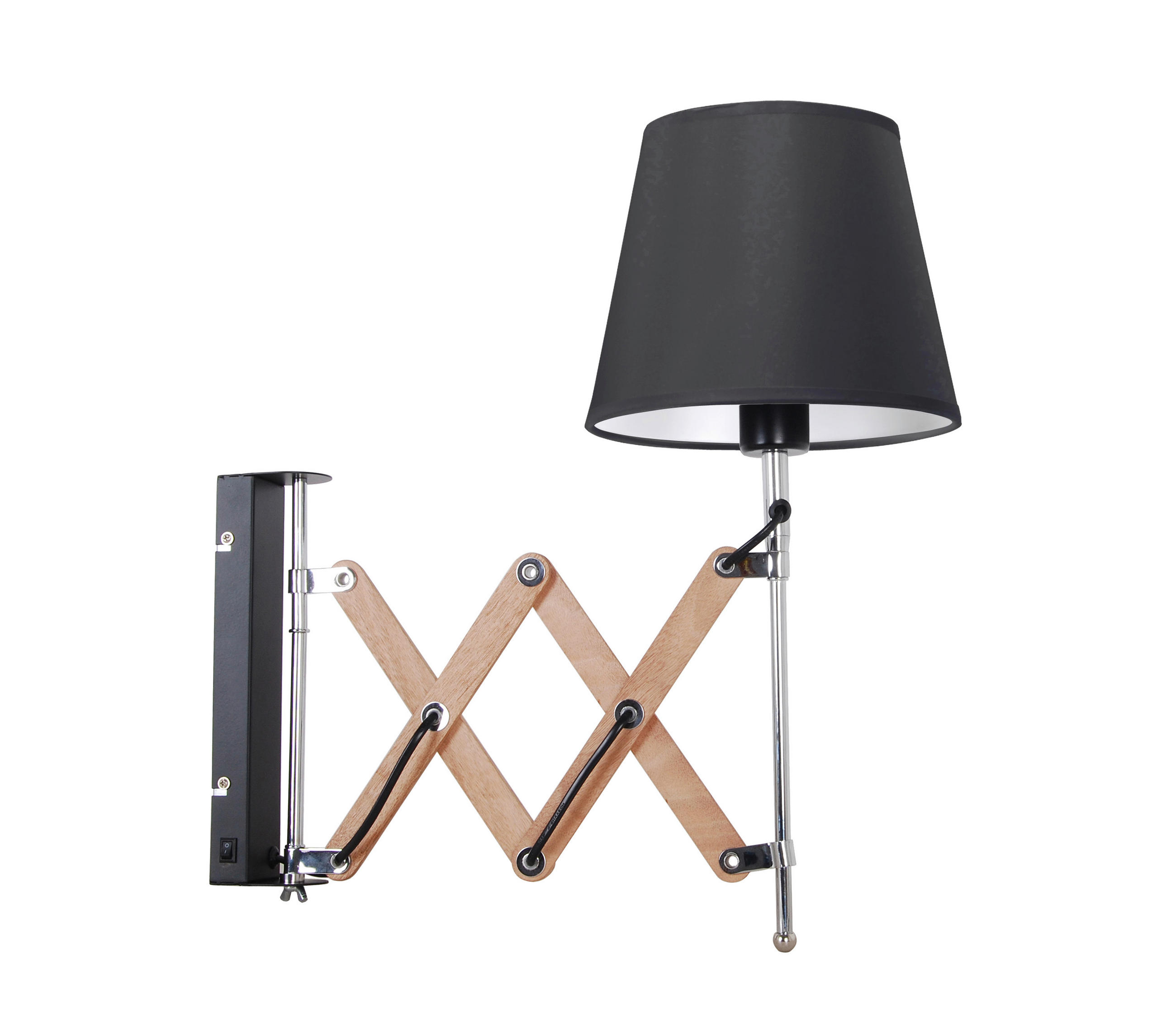 WANDLEUCHTE 22.5/52/50 cm   - Schwarz, KONVENTIONELL, Metall (22.5/52/50cm)