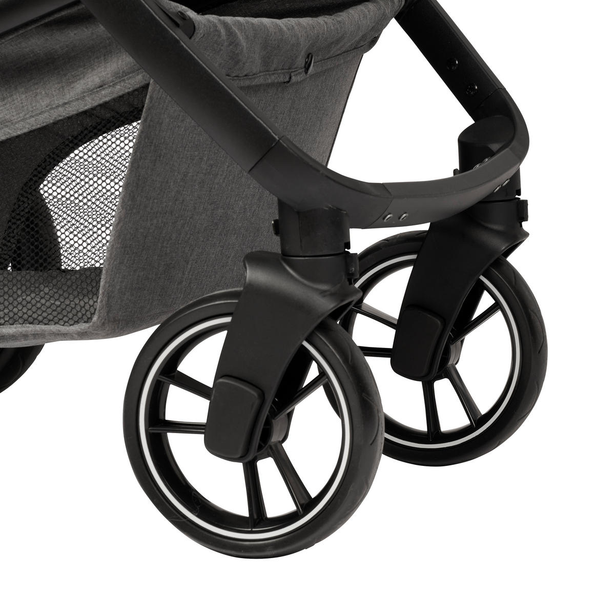 KINDERWAGENSET  Korfu   - Dunkelgrau/Schwarz, Basics, Kunststoff/Textil - My Baby Lou