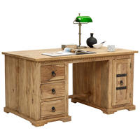 SCHREIBTISCH 150/85/76 cm  in Naturfarben  - Naturfarben, ROMANTIK / LANDHAUS, Holz/Metall (150/85/76cm) - Livetastic