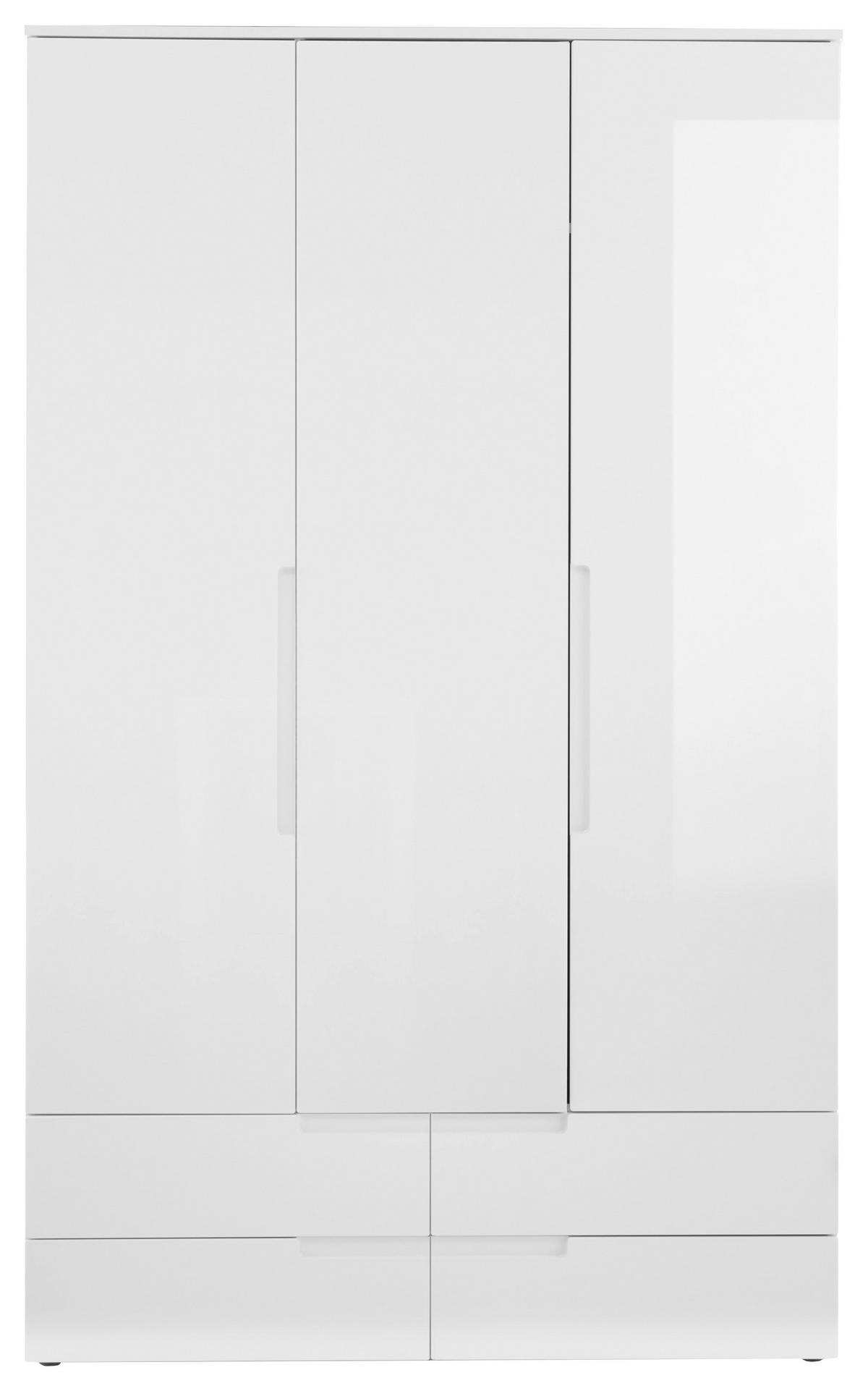 OMARA S KLASIČNIMI VRATI, bela, visoki sijaj  - barve hrasta/bela, Moderno (126/208/57cm) - MID.YOU