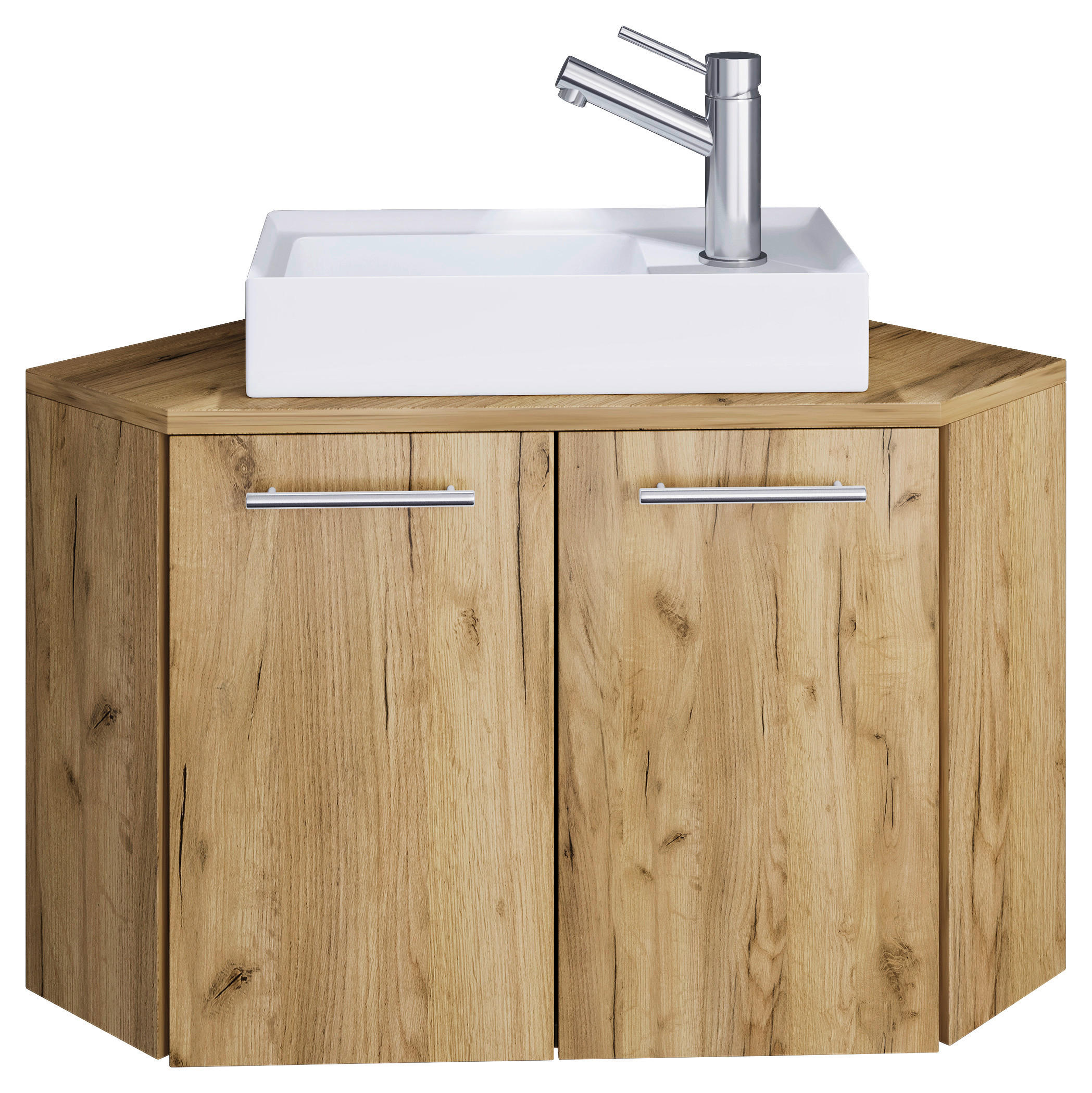 WASCHTISCHKOMBI 50 cm  - Honigeiche/Weiß, MODERN, Keramik/Holzwerkstoff (50cm) - MID.YOU