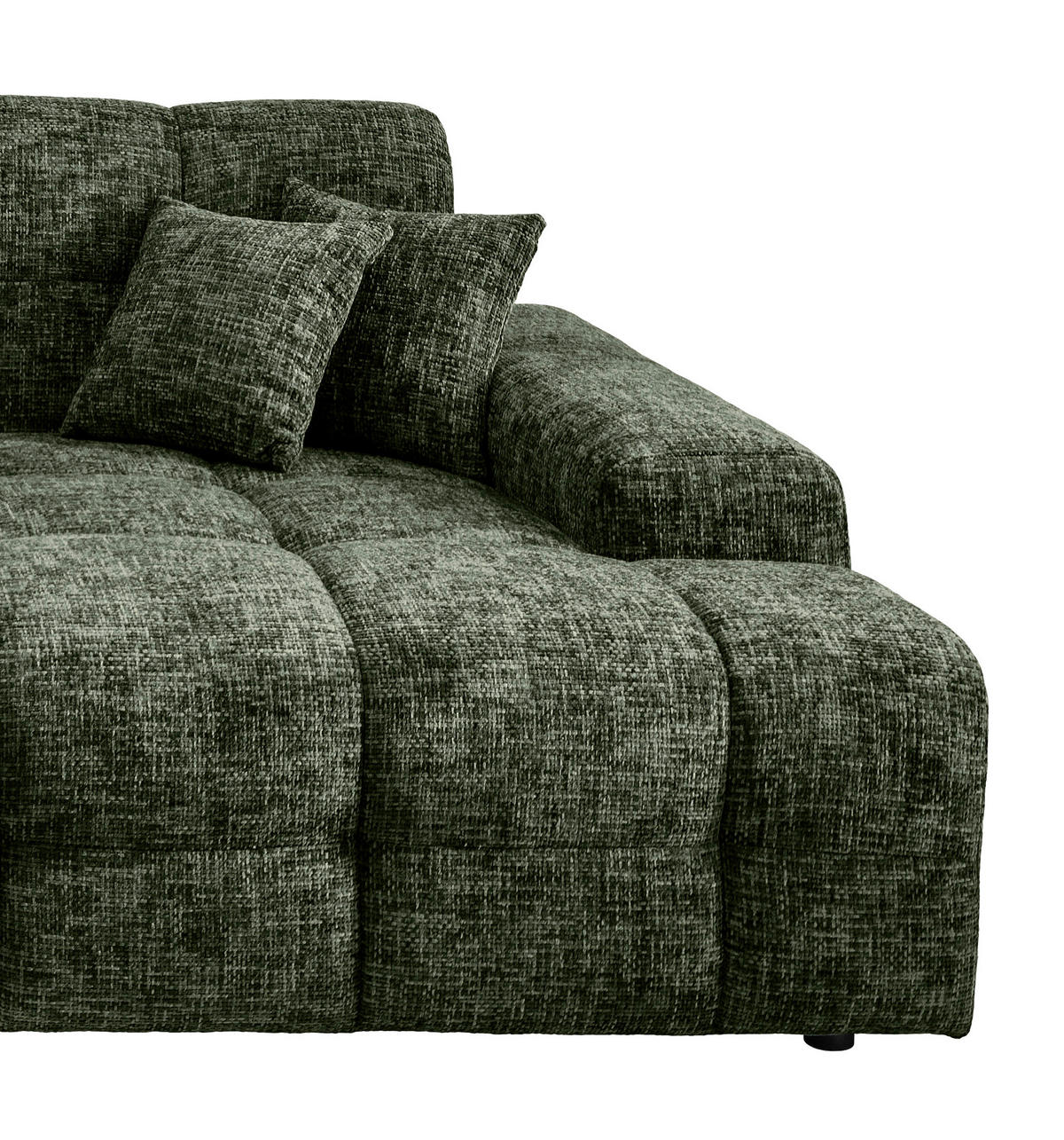 BIGSOFA in Struktur Waldgrün  - Waldgrün/Schwarz, MODERN, Kunststoff/Textil (304/87/155cm) - Livetastic