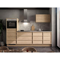 KÜCHENBLOCK 264 cm   in Eichefarben  - Eichefarben/Anthrazit, Trend, Holzwerkstoff/Kunststoff (264cm) - P & B