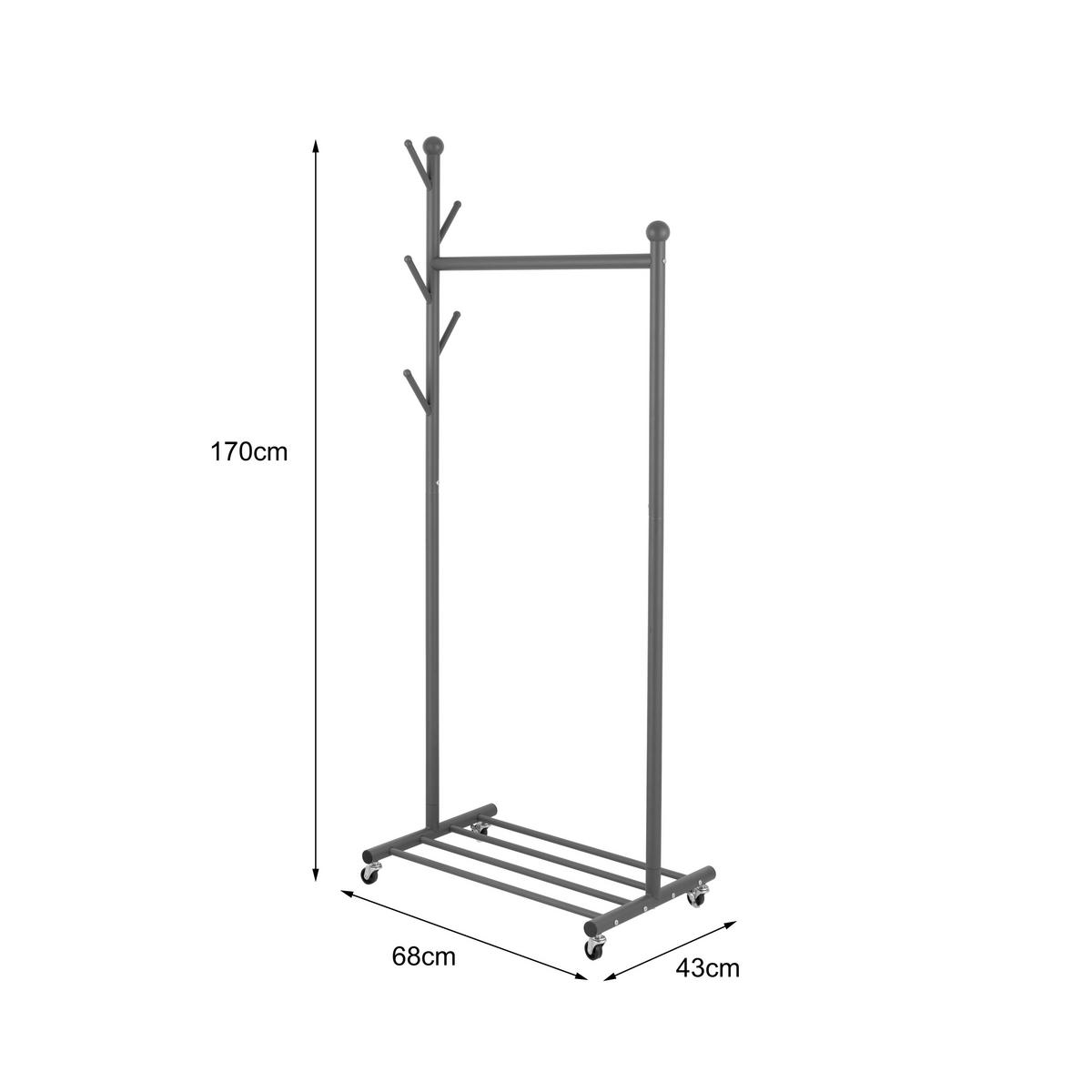 KLEIDERWAGEN in Grün 68/171/43 cm   - Grün, Design, Kunststoff/Metall (68/171/43cm) - MID.YOU