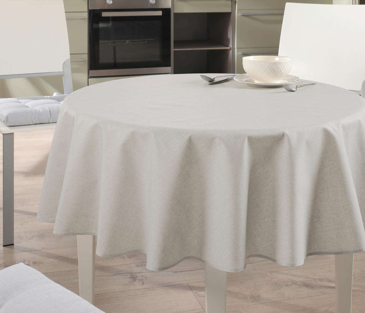 TISCHDECKE OSLO Textil Hellgrau 140 cm  - Hellgrau, Basics, Textil (140cm) - Peyer Syntex