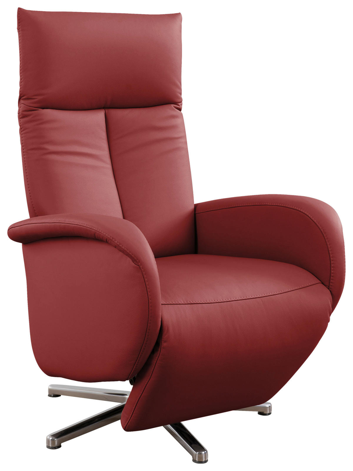 DREHSTUHL  in Rot  - Chromfarben/Rot, Konventionell, Leder/Metall (75/112/82cm) - Sit & More