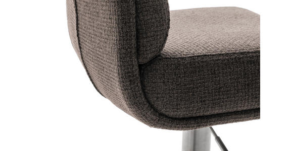 BARHOCKER in Metall, Textil Edelstahlfarben, Cappuccino  - Edelstahlfarben/Cappuccino, Design, Textil/Metall (43/84/52cm) - Dieter Knoll