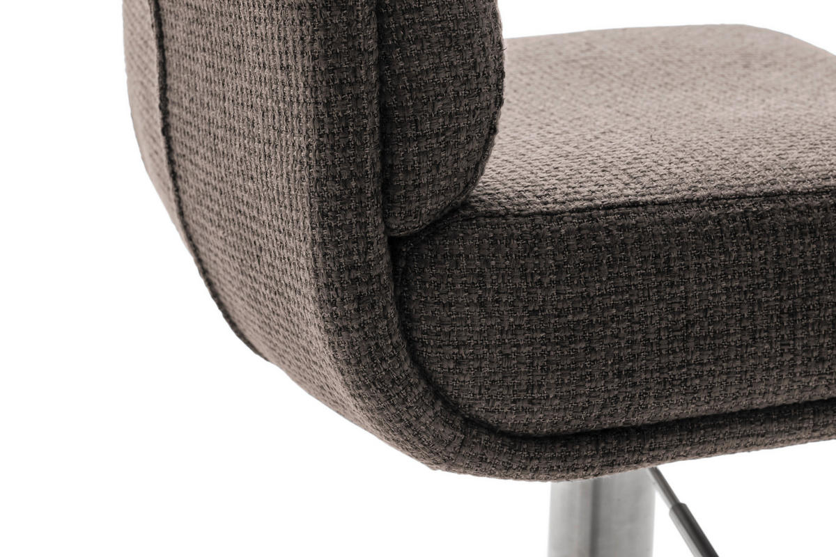 BARHOCKER in Metall, Textil Edelstahlfarben, Cappuccino  - Edelstahlfarben/Cappuccino, Design, Textil/Metall (43/84/52cm) - Dieter Knoll