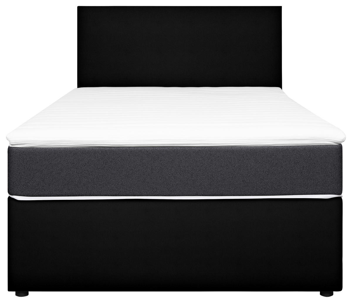 POSTELJA Z VZMETNICO 140 cm   x 200 cm  , tekstil, leseni material antracit, črna  - črna/antracit, Konvencionalno, leseni material/tekstil (140/200cm) - Carryhome