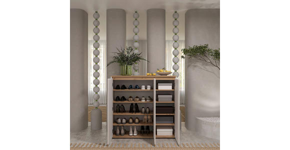 SCHUHSCHRANK 120/115/38 cm  - Schwarz/Weiß, MODERN, Holzwerkstoff/Kunststoff (120/115/38cm) - Carryhome