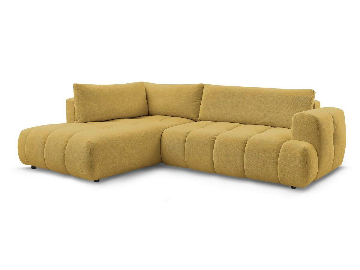 ECKSCHLAFSOFA FUJI Leinenoptik Gelb  inkl.  - Gelb/Schwarz, MODERN, Kunststoff/Textil (204/282cm)