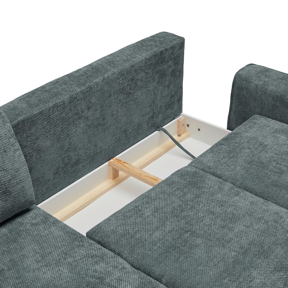 HÖRNSOFFA i vävt tyg mörkgrön  - svart/mörkgrön, Modern, metall/textil (164/255cm) - MID.YOU