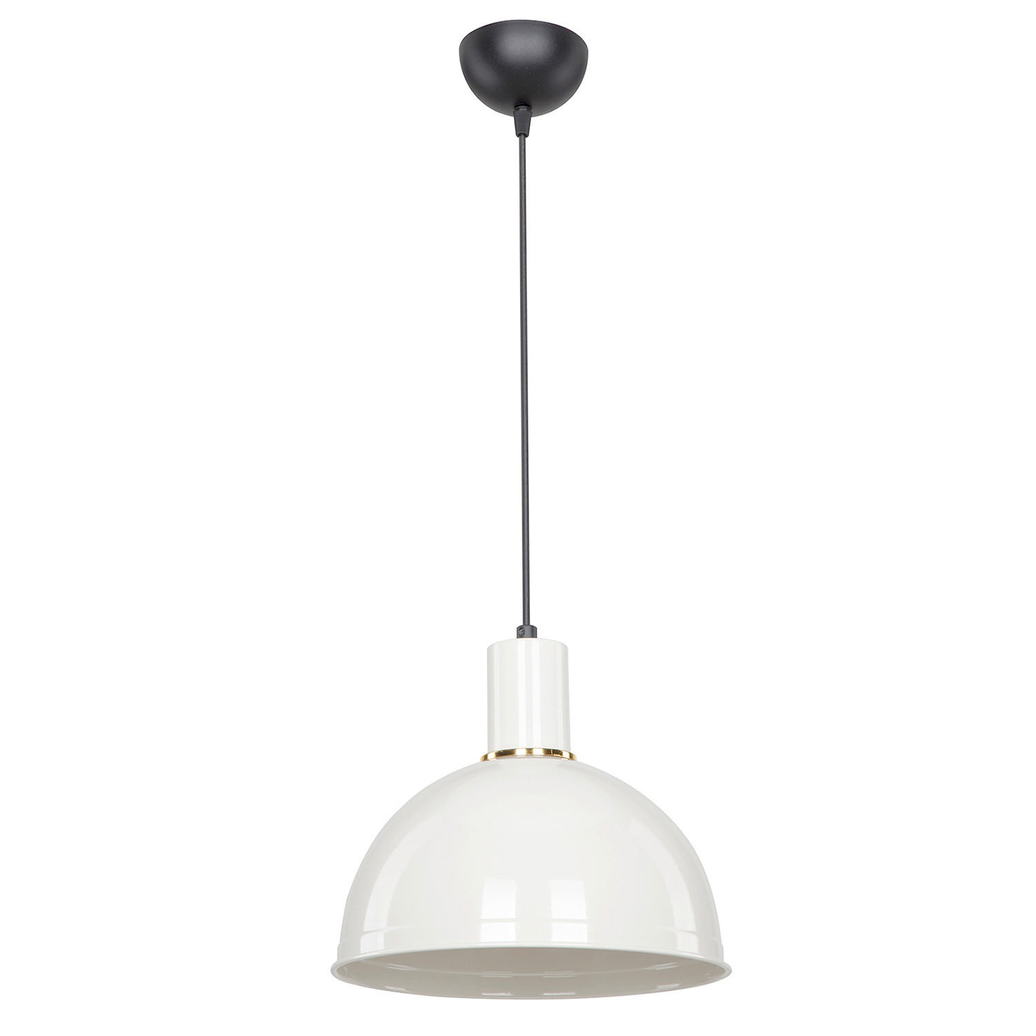 HÄNGELEUCHTE 27/90 cm   - Goldfarben/Weiß, Basics, Metall (27/90cm)