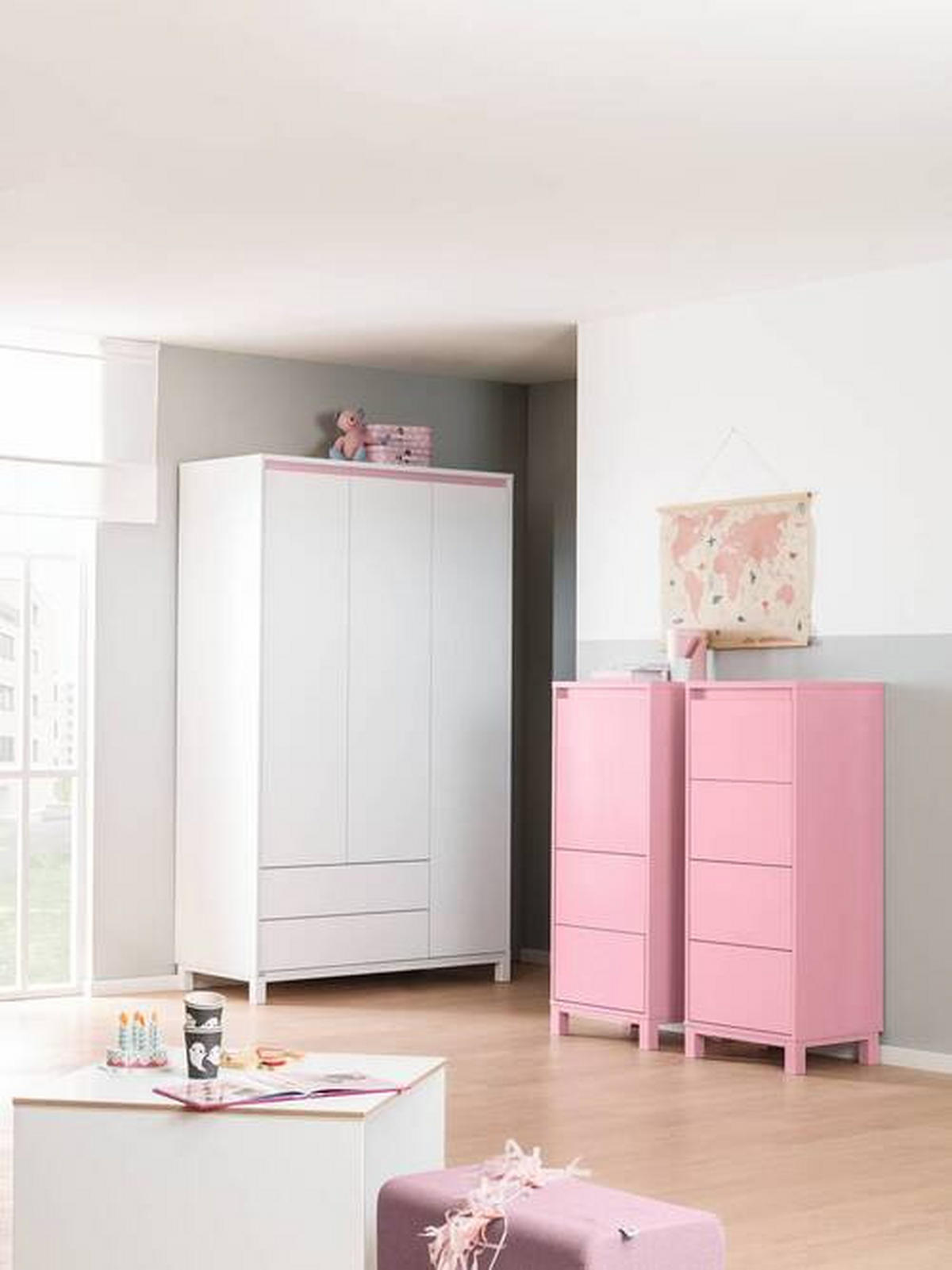 HIGHBOARD Olli Highboard 4S  in  - Rosa, Basics, Holzwerkstoff (48,4/119,7/40,1cm) - Paidi