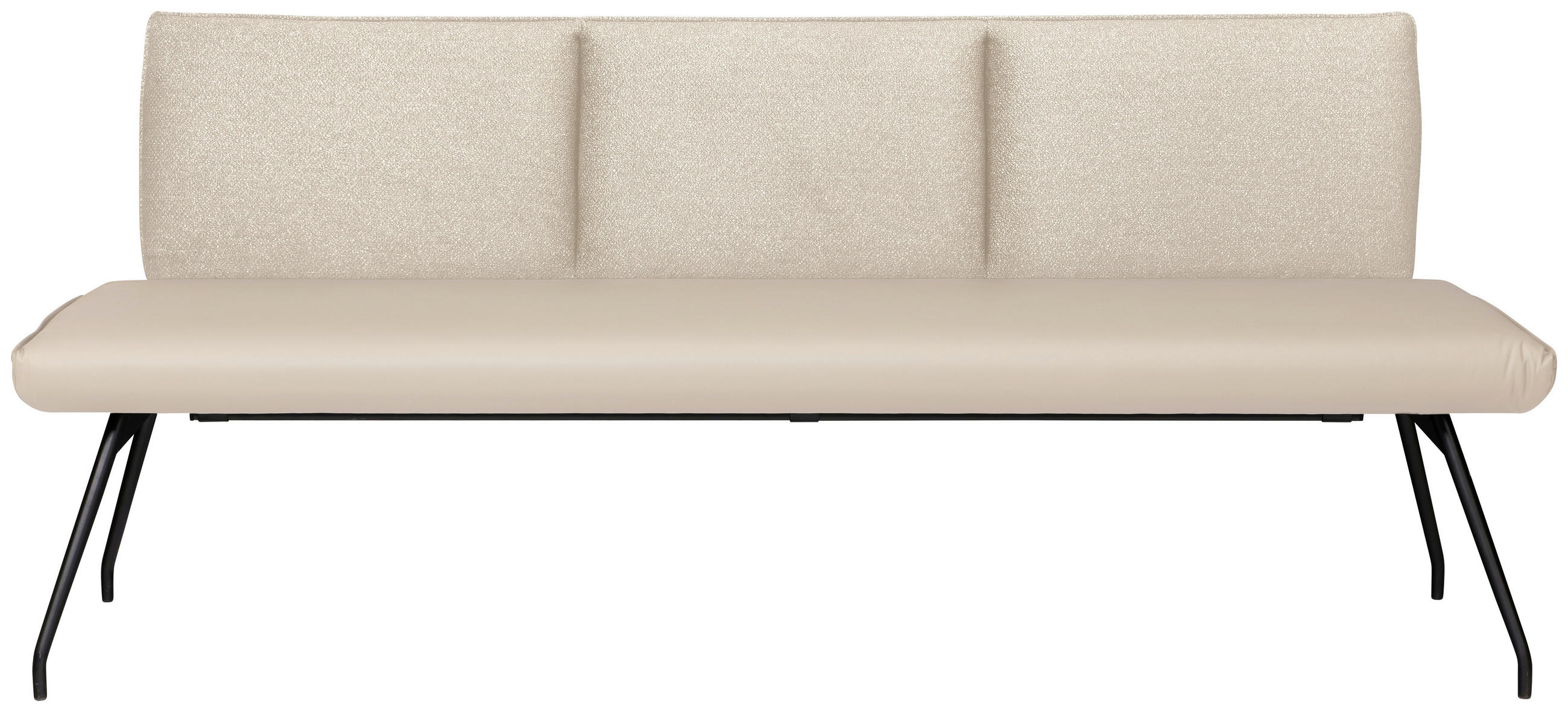 SITZBANK 200/91/60 cm Mikrofaser, Webstoff Schwarz, Beige, Hellbraun  - Hellbraun/Beige, Design, Textil/Metall (200/91/60cm) - Moderano