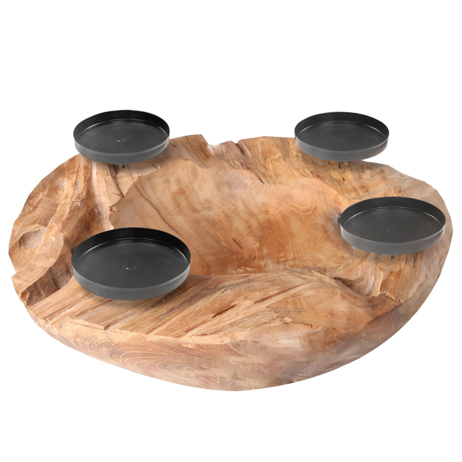 Milino Adventskerzenhalter Nussbaum 30x10x30 cm