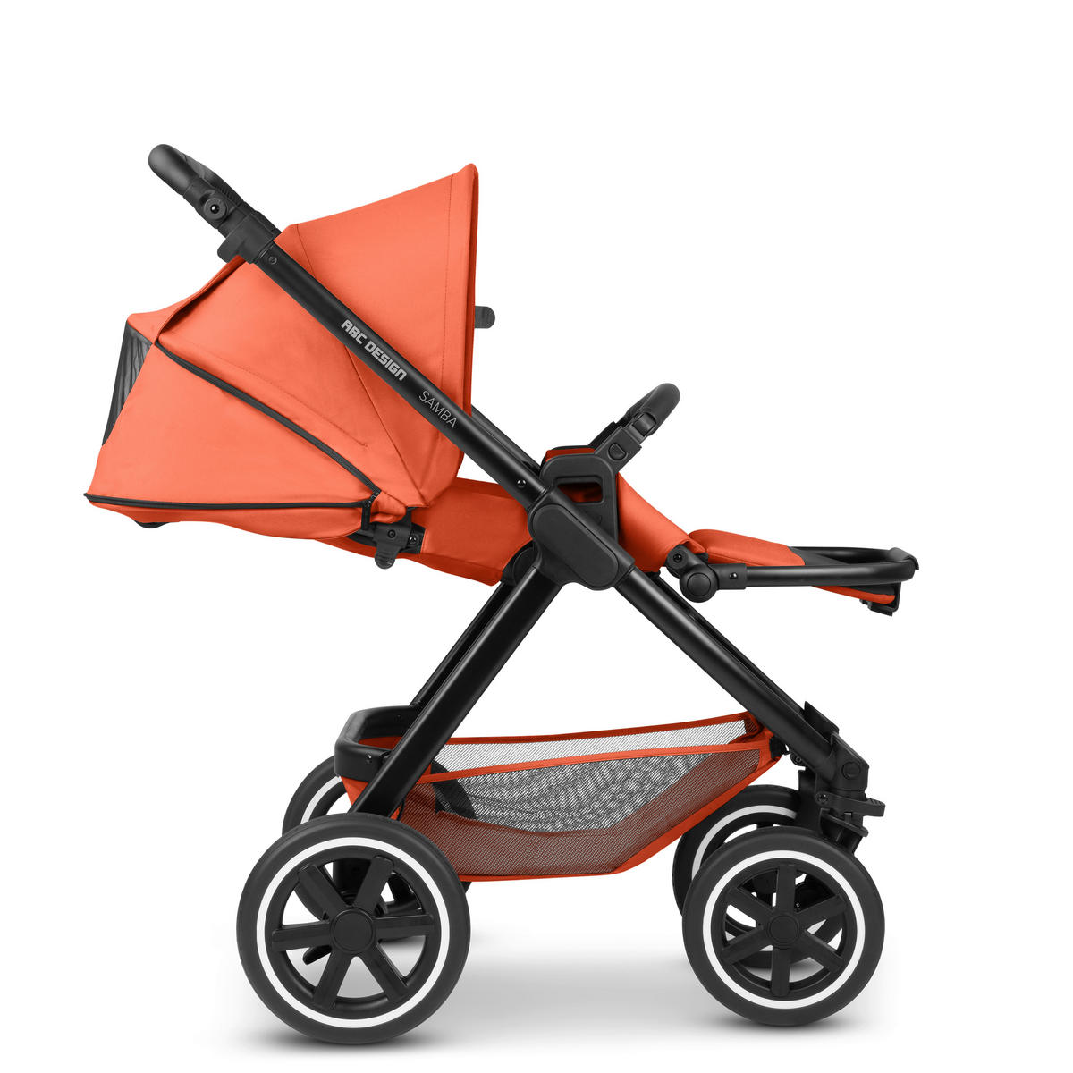 KINDERWAGEN  Samba  Carrot  - Schwarz/Orange, Basics, Textil/Metall (91/61/113cm) - ABC Design