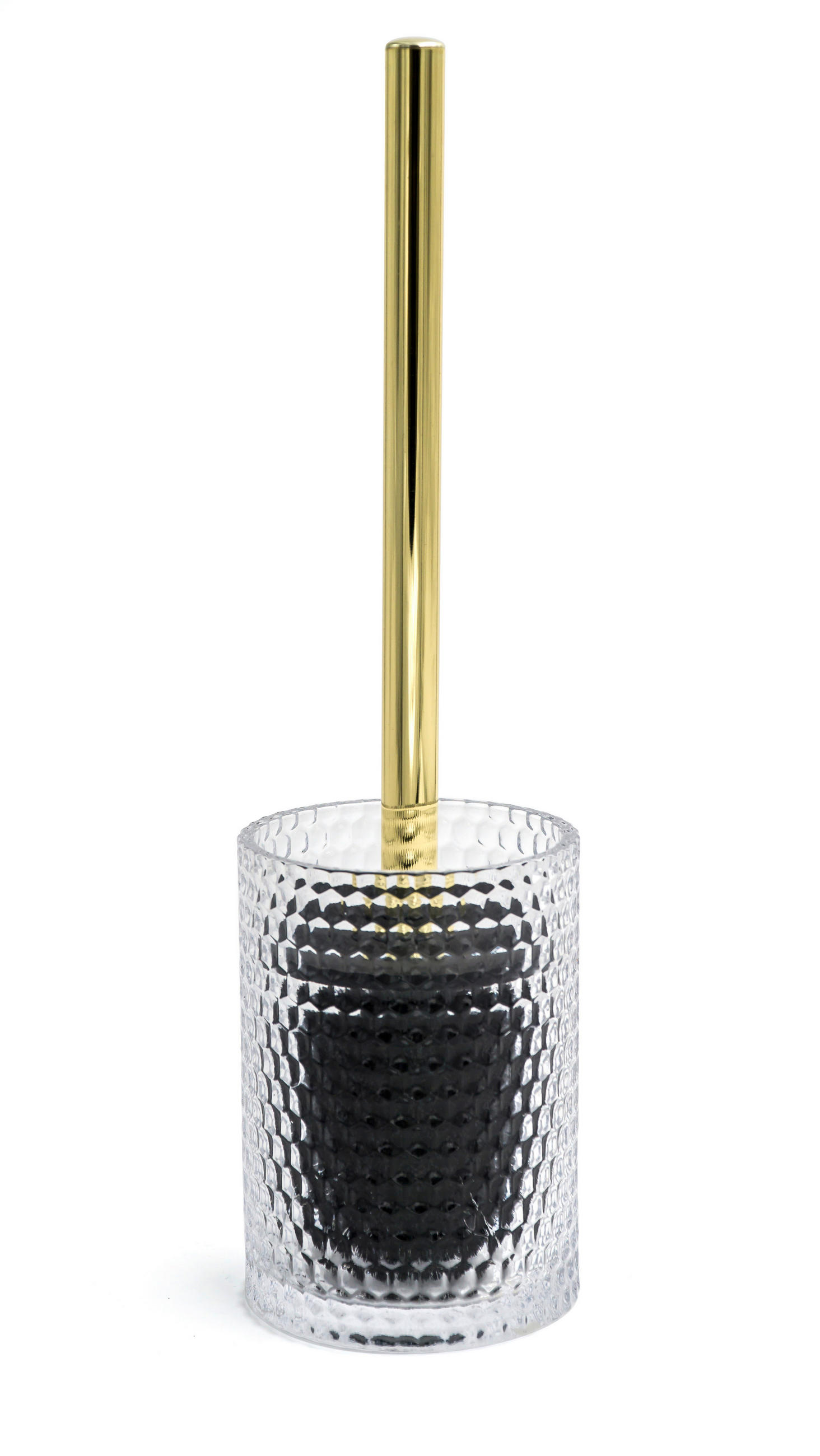 WC-BÜRSTE Metall, Glas  Kunststoff   - Transparent/Goldfarben, Basics, Glas/Kunststoff (9,5/35/9,5cm) - Sadena