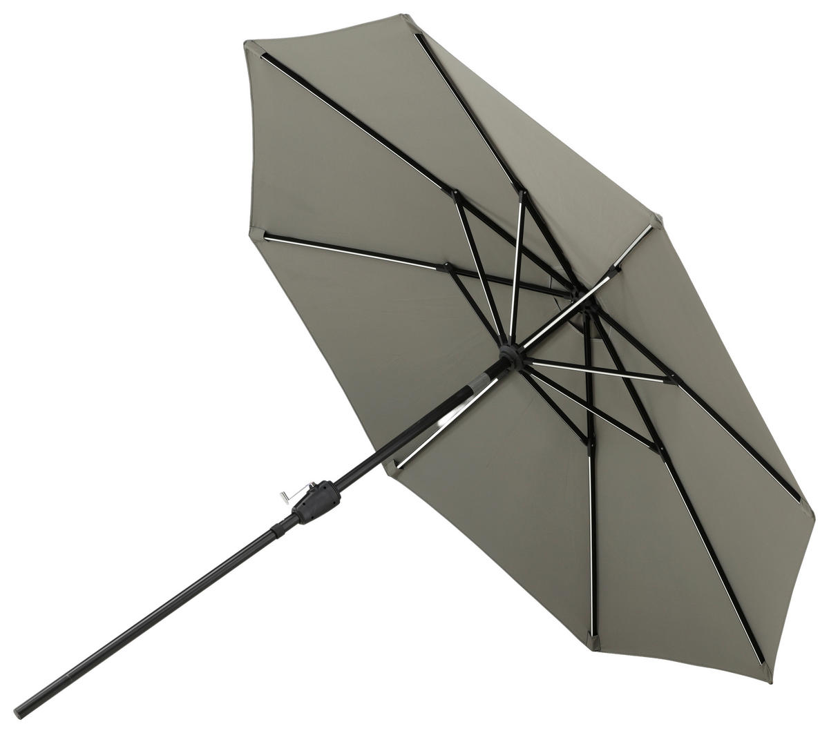 SONNENSCHIRM 270 cm  - Schwarz/Grau, KONVENTIONELL (270/241/270cm) - Gardenson