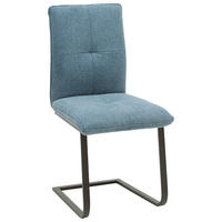 SCHWINGSTUHL  in Stahl Flachgewebe  - Blau/Schwarz, Design, Textil/Metall (46/95/62cm) - Dieter Knoll