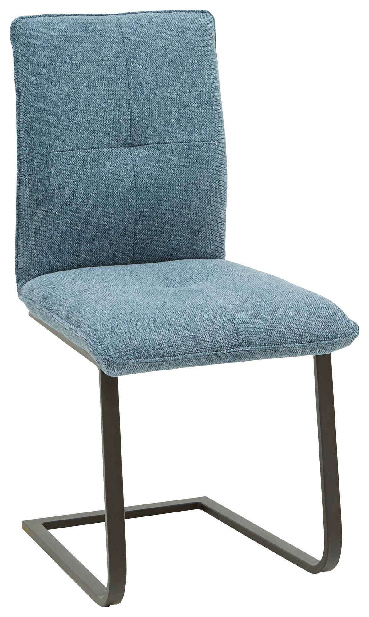 SCHWINGSTUHL  in Stahl Flachgewebe  - Blau/Schwarz, Design, Textil/Metall (46/95/62cm) - Dieter Knoll