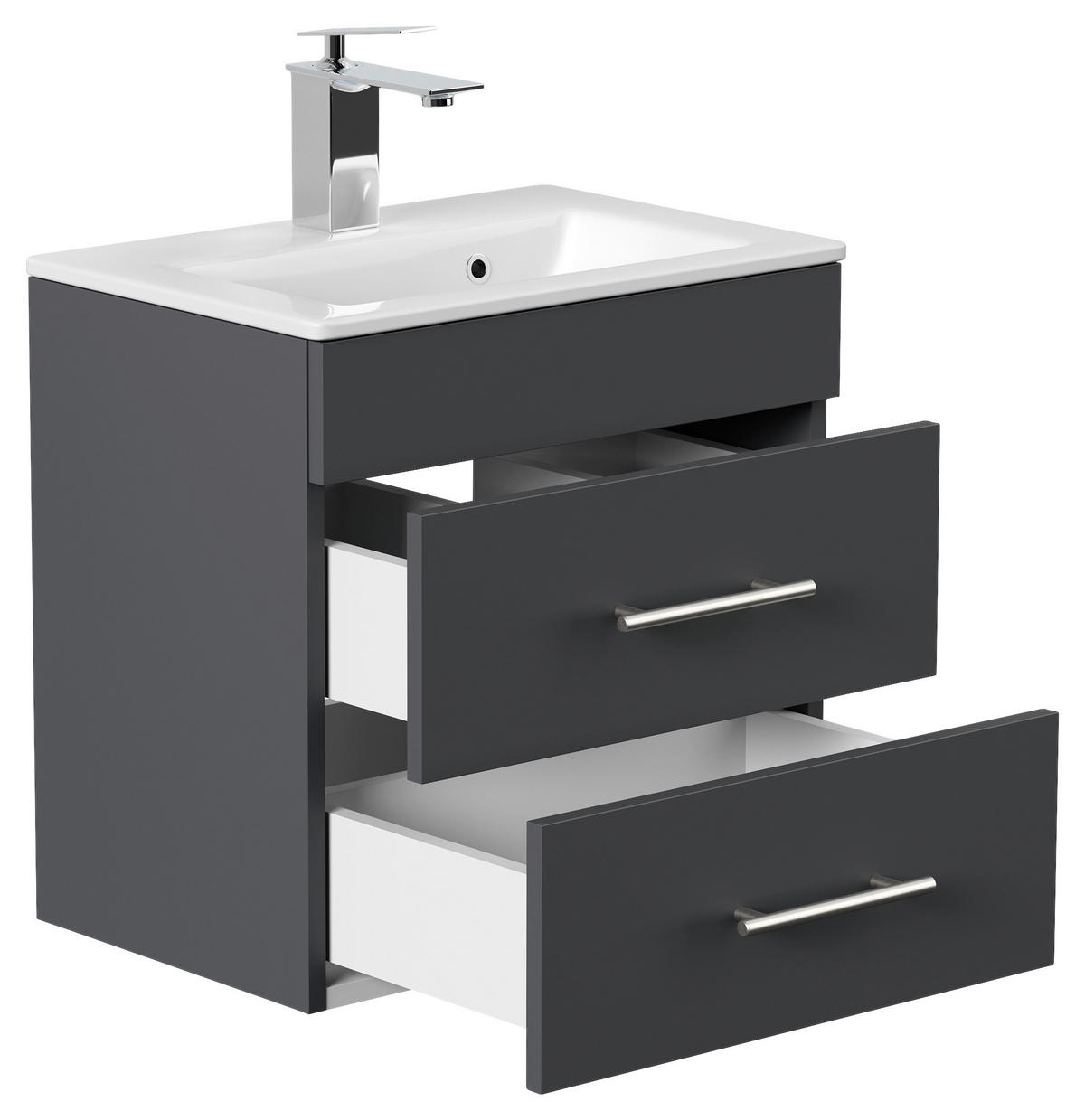 BADEZIMMER  in 50 cm  - Silberfarben/Graphitfarben, MODERN, Keramik/Holzwerkstoff (50cm) - MID.YOU