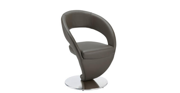 STUHL  Lederauswahl, Stoffauswahl, Typenauswahl  Echtleder  - Edelstahlfarben/Dunkelgrau, Design, Leder/Metall (62/86/61cm) - Moderano