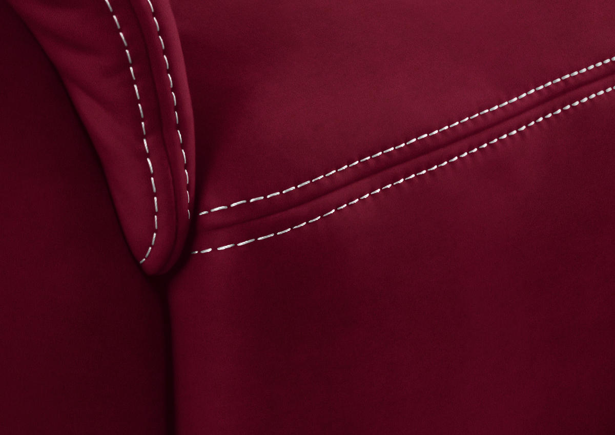 3-SITZER-SOFA in Mikrofaser Rot  - Beige/Rot, KONVENTIONELL, Textil/Metall (198/100/89cm) - Beldomo Comfort