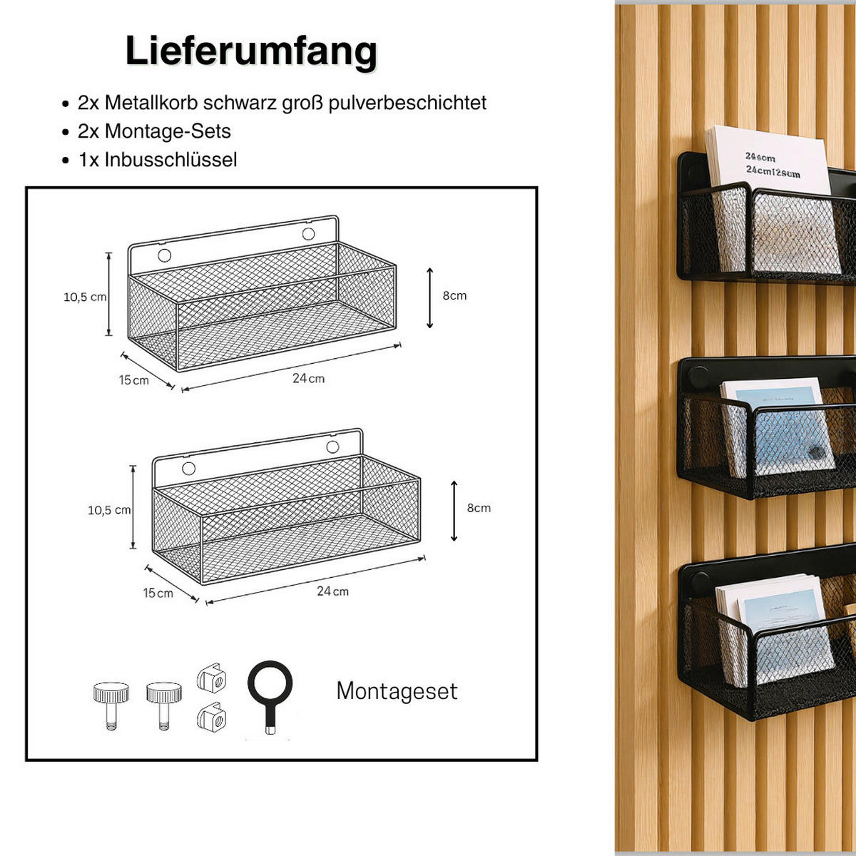 Akustikpaneel-Zubehör 2er Set  - Basics (24/15/8cm)