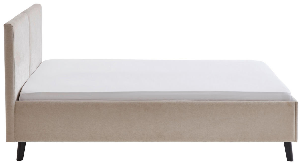 POLSTERBETT 140/200 cm  in Beige  - Beige/Schwarz, Basics, Holz/Textil (140/200cm) - Boxxx