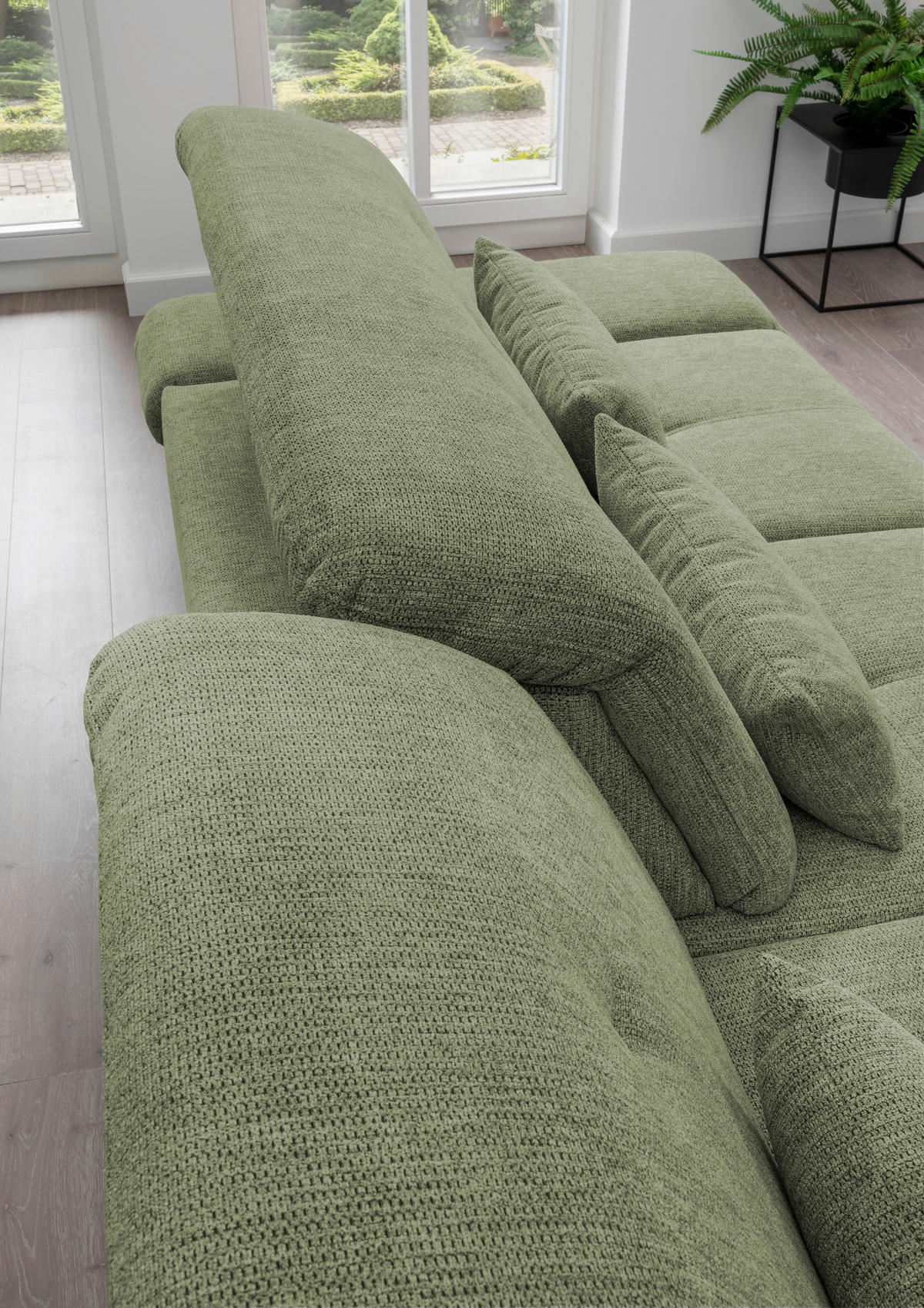 CloseUp von Livetastic ECKSOFA Grün Chenille.