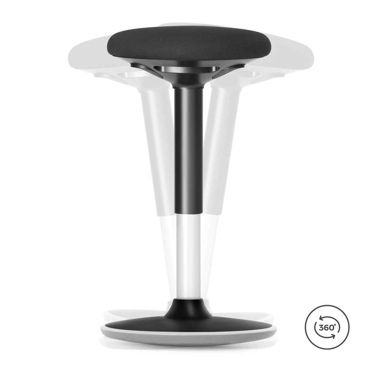 HOCKER in Metall, Kunststoff, Textil Schwarz  - Schwarz, Basics, Kunststoff/Textil (36/60/36cm)