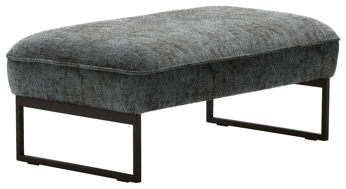 HOCKERBANK in Textil Anthrazit  - Anthrazit, Design, Textil/Metall (108/46/64cm) - Joop!