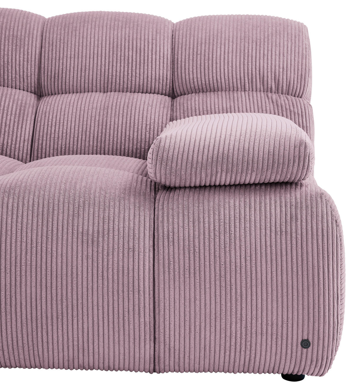 ECKSOFA Mauve Cord Rücken echt  - Mauve/Schwarz, KONVENTIONELL, Kunststoff/Textil (195/265cm) - Tom Tailor