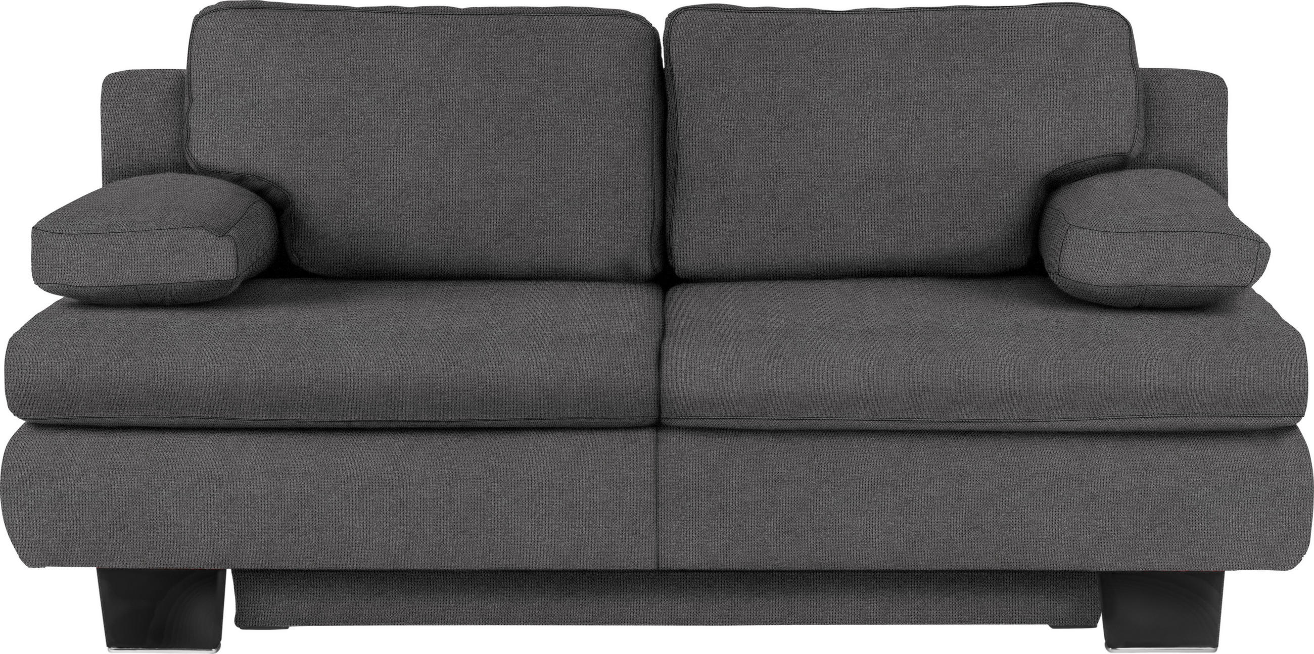 SCHLAFSOFA Textil Dunkelgrau  - Wengefarben/Dunkelgrau, Konventionell, Holz/Textil (203/94/100cm) - Novel