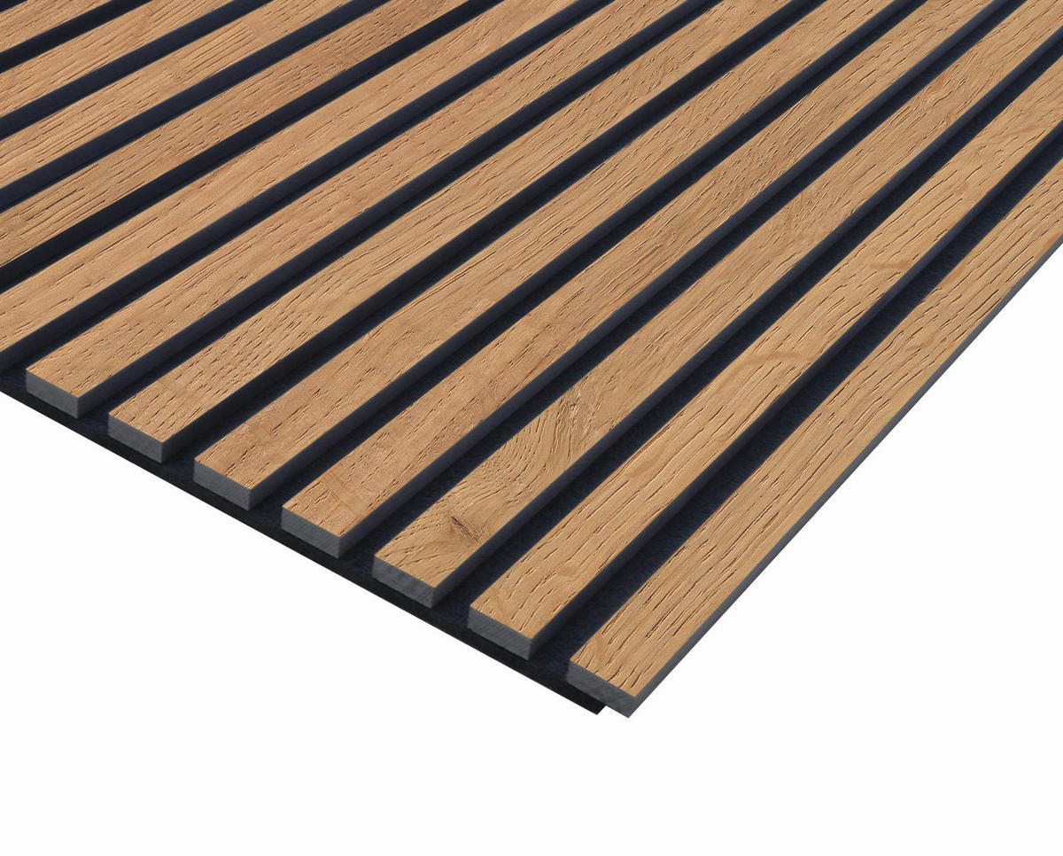AKUSTIKPANEEL Risseiche Hell foliert Eichefarben 57.25/267/1,9 cm  - Eichefarben, KONVENTIONELL, Holzwerkstoff/Textil (57.25/267/1,9cm)