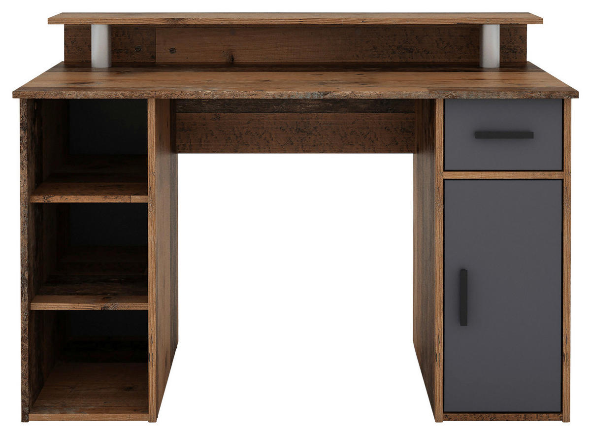 SCHREIBTISCH 120/88/55 cm  in Alteiche  - Alteiche/Anthrazit, MODERN, Holzwerkstoff/Kunststoff (120/88/55cm) - MID.YOU