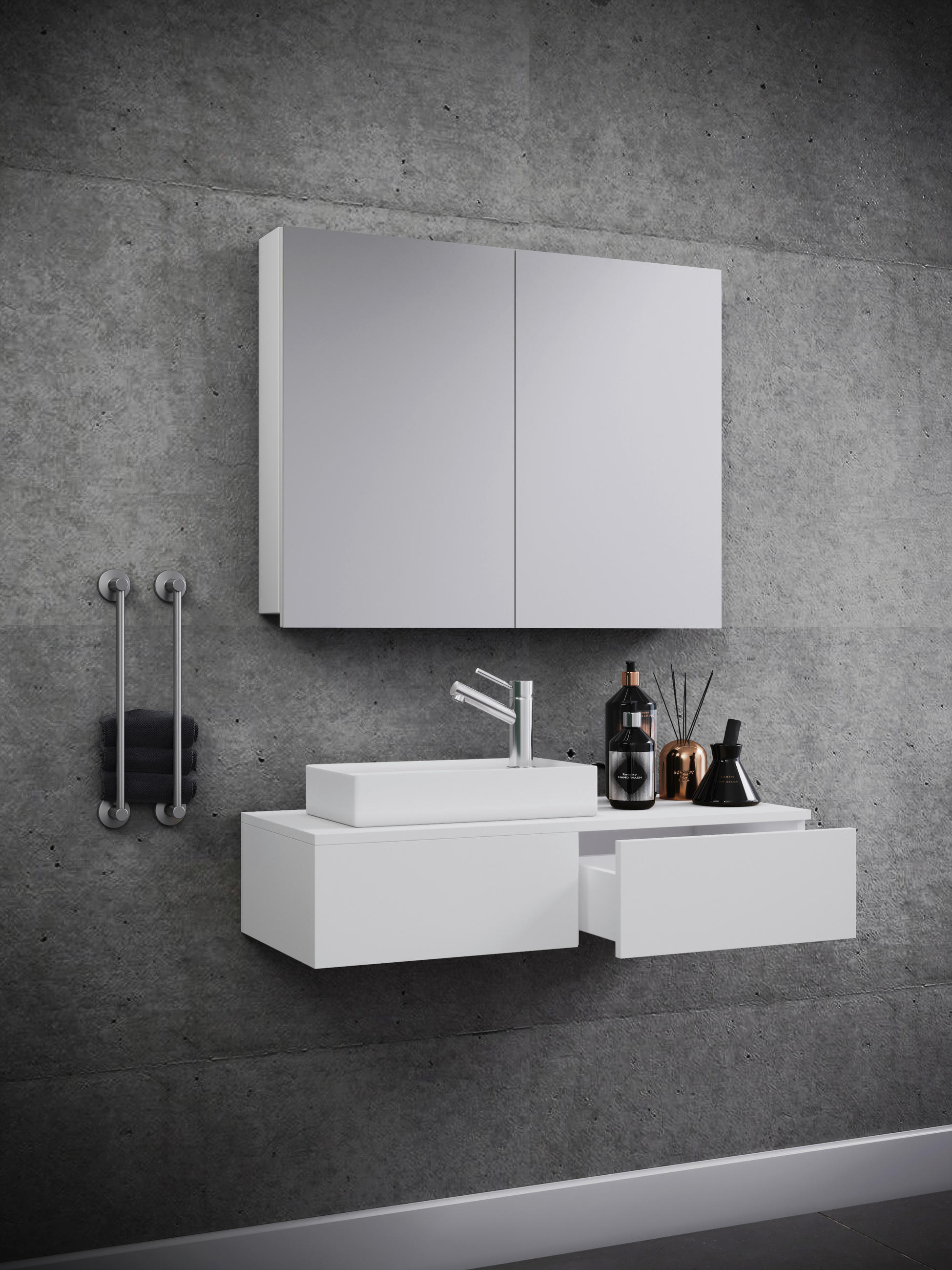 BADEZIMMER  in 85 cm  - Weiß, MODERN, Keramik/Holzwerkstoff (85cm) - MID.YOU