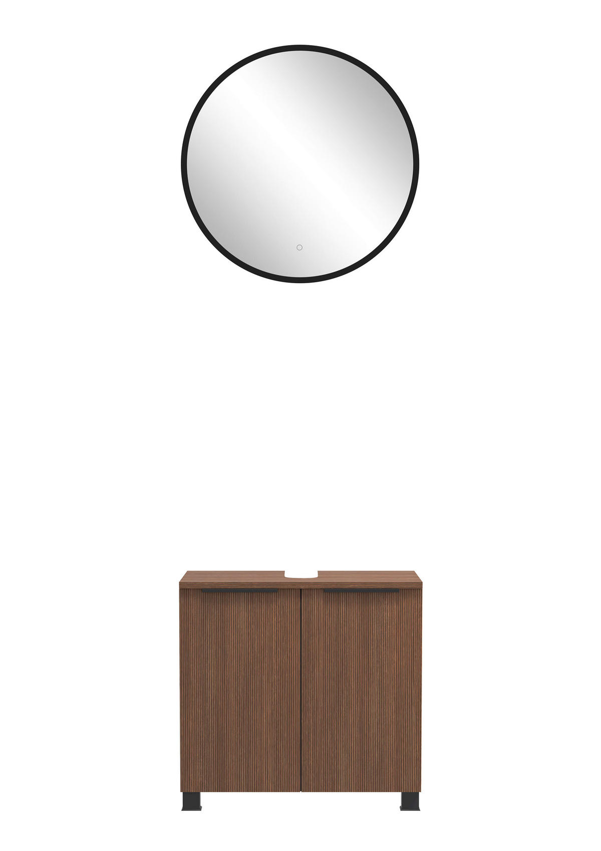 BADEZIMMER 2-teilig  in 60 cm  - Dunkelbraun/Schwarz, Basics, Holzwerkstoff/Kunststoff (60cm) - Held