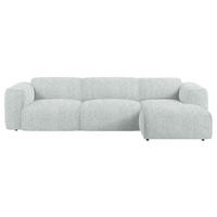 ECKSOFA Hellgrau Webstoff Rücken echt  - Hellgrau/Schwarz, Design, Kunststoff/Textil (290/171cm) - home24