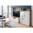 HIGHBOARD  118/142/40 cm 2 Schublade(n)  - Eichefarben/Schwarz, LIFESTYLE, Glas/Holzwerkstoff (118/142/40cm) - Landscape
