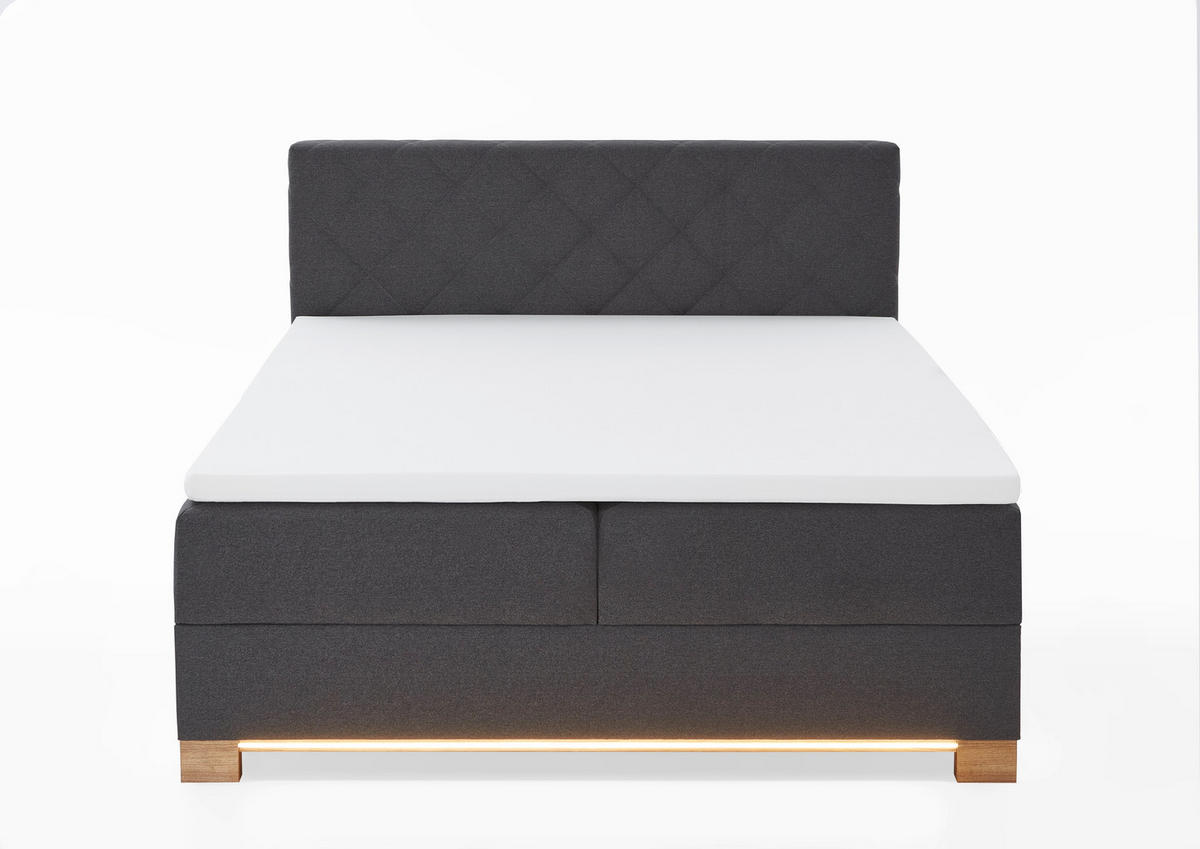 BOXSPRINGBETT 180/200 cm  in Anthrazit  - Anthrazit, Design, Holz/Holzwerkstoff (180/200cm) - Xora
