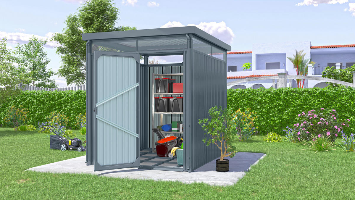 GERÄTEHAUS 204/226/245 cm  - Anthrazit, Basics, Metall (204/226/245cm)