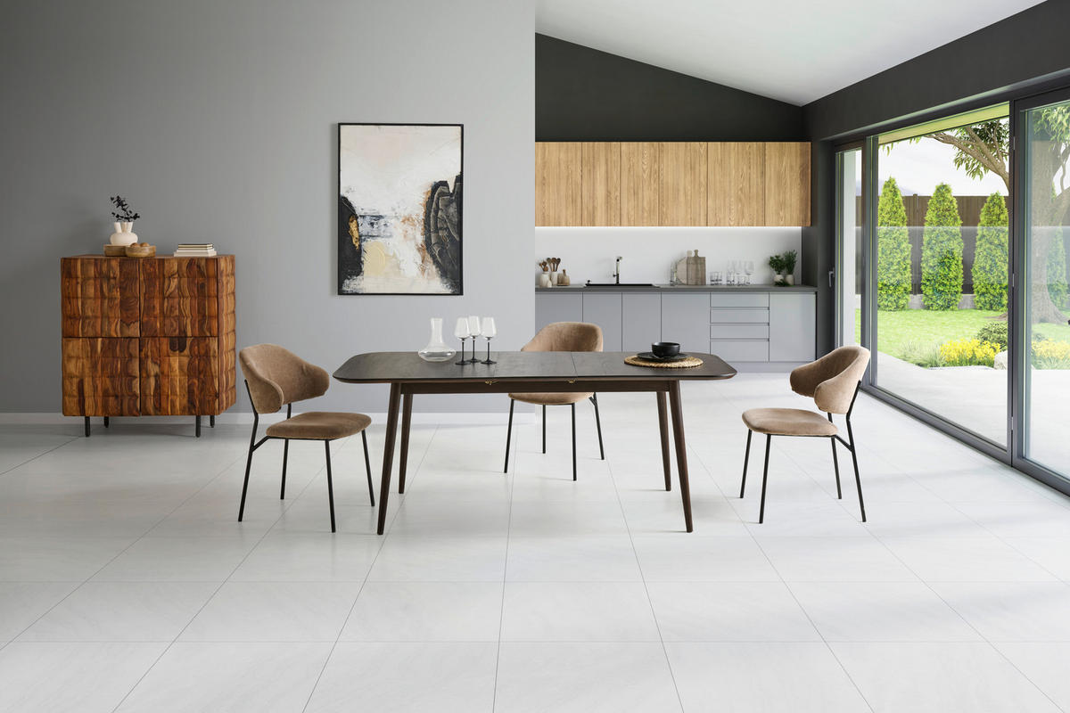 ESSTISCH 200/85/76 cm Echtholz  Holz ausziehbar rechteckig Dunkelbraun  - Dunkelbraun, MODERN, Holz (200/85/76cm) - Livetastic