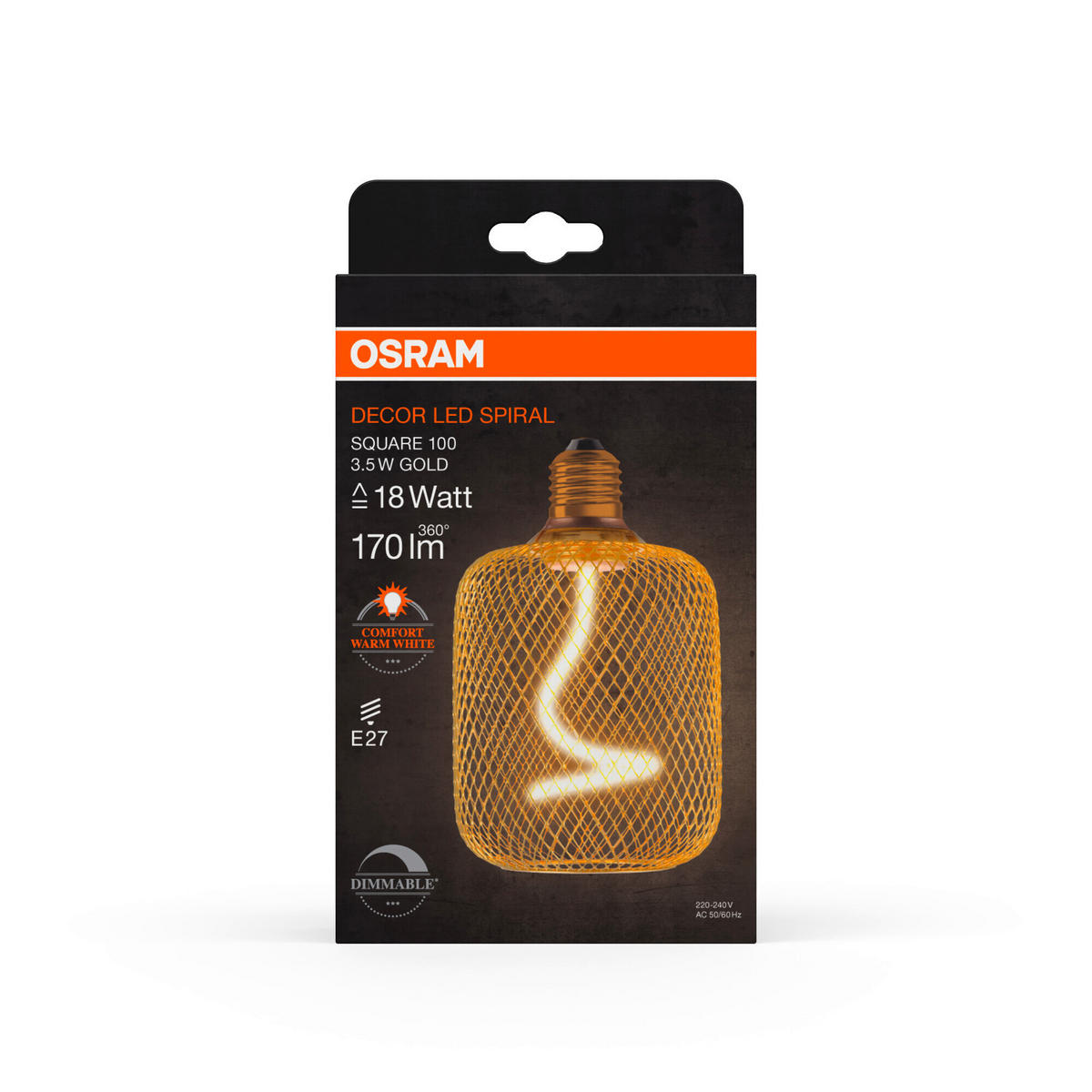 LED-FILAMENT-LEUCHTMITTEL   E27 3.5 W 170 lm  - Goldfarben, KONVENTIONELL, Metall (10/16,2cm) - Ledvance