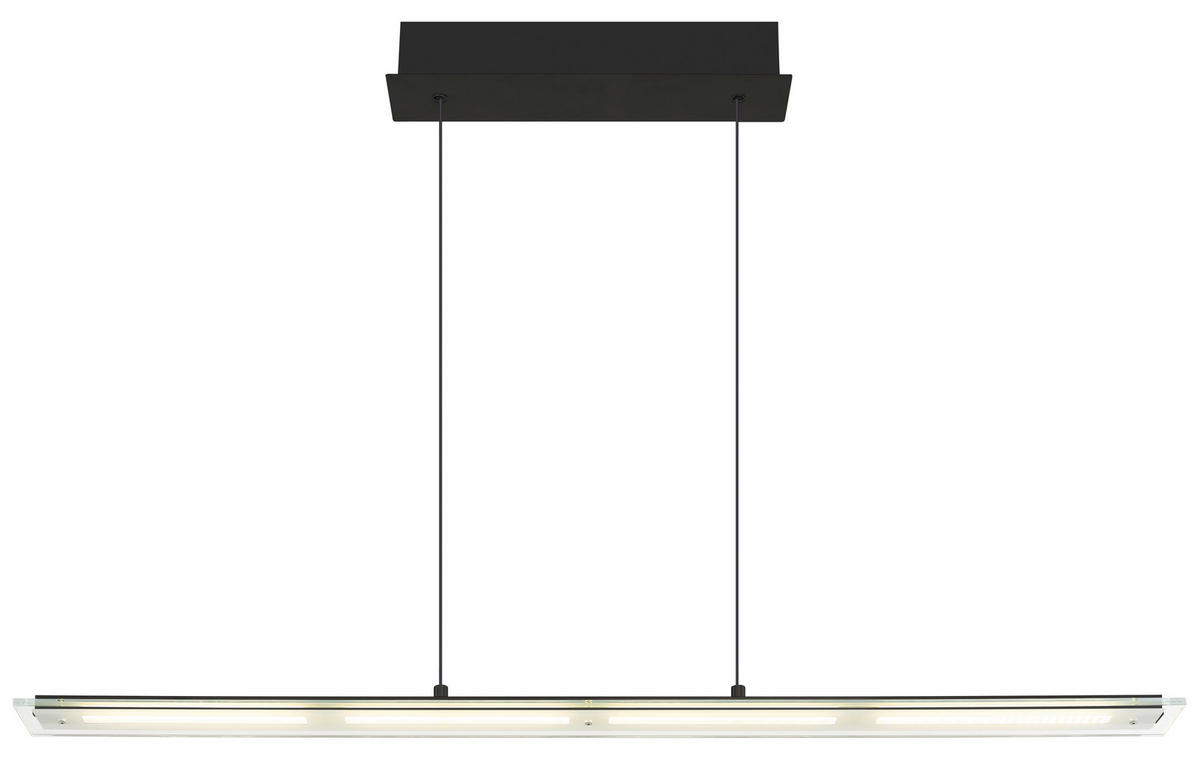 LED-HÄNGELEUCHTE Novak 115/9/150 cm  - Klar/Schwarz, Design, Glas/Kunststoff (115/9/150cm) - Globo