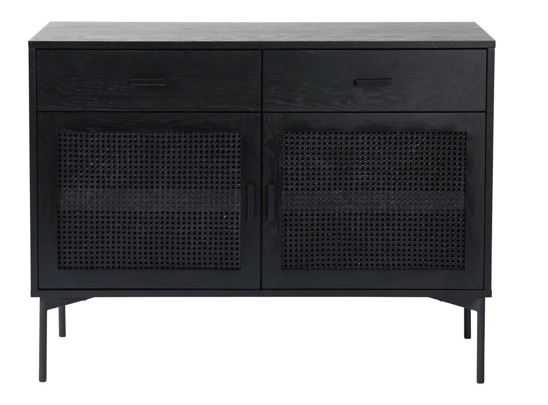 SIDEBOARD 120/90/40 cm  - svart, Design, metall/trä (120/90/40cm)