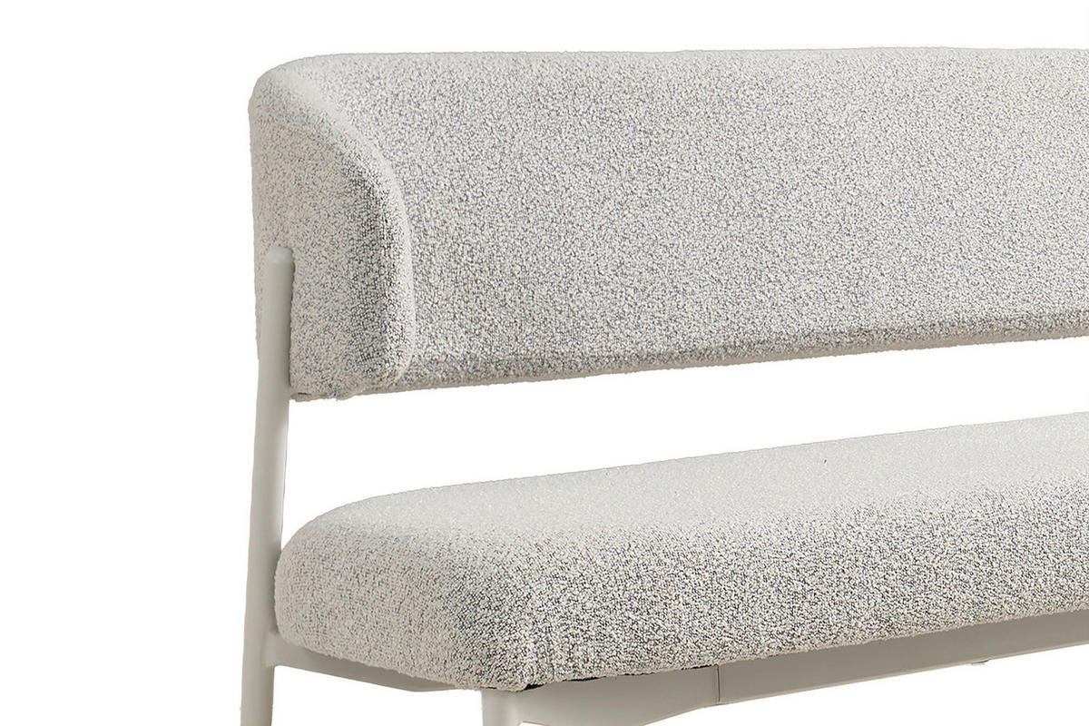 SITZBANK in Metall, Textil Greige  - Greige/Seidengrau, MODERN, Textil/Metall (203/80/56cm) - Schöner Wohnen