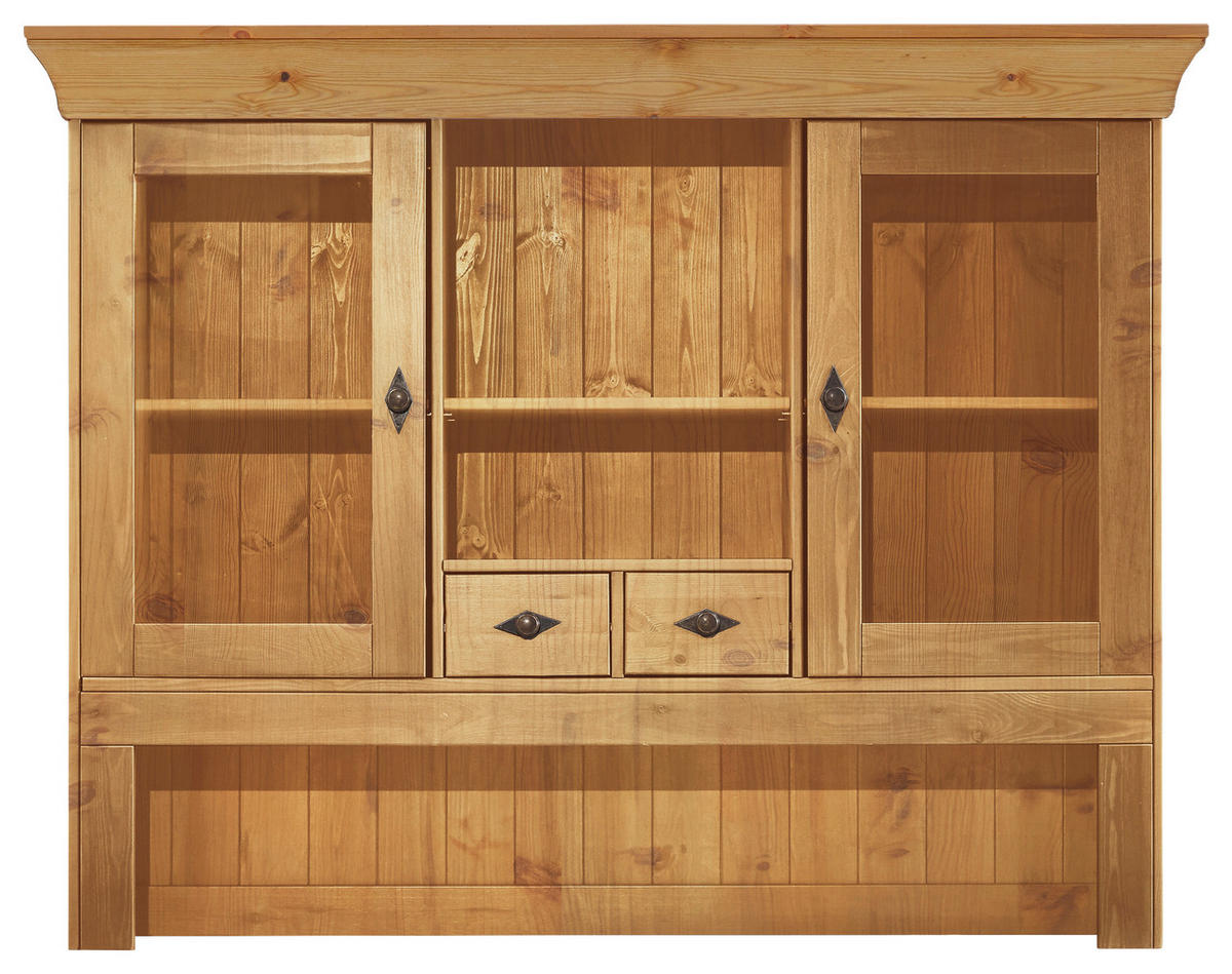 BUFFETAUFSATZ - Laugenfarbig/Kupferfarben, ROMANTIK / LANDHAUS, Glas/Holz (143/112/32cm) - Boxxx